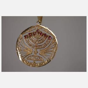 Anhänger mit Rubinen und Saphiren