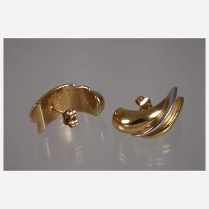 Paar Ohrringe Bicolor