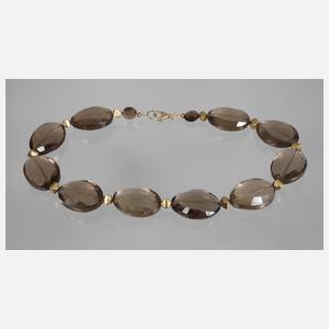 Collier mit facettierten Rauchquarzen