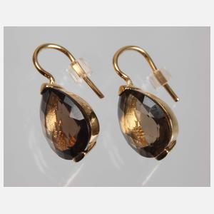 Paar Ohrhänger mit Rauchquarzen