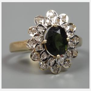 Damenring mit Turmalin und Diamanten