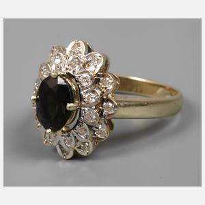 Damenring mit Turmalin und Diamanten