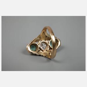 Damenring mit Turmalinen und Diamant