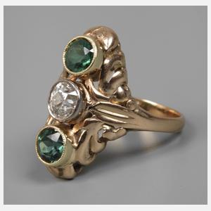 Damenring mit Turmalinen und Diamant