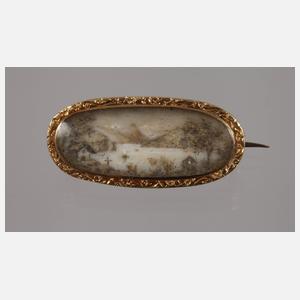 Biedermeier Paar Ohrringe und Brosche