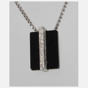 Art déco-Anhänger mit Onyx und Diamanten