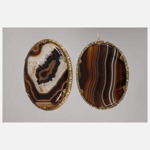 Konvolut Achatbroschen