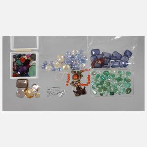Konvolut Schmuck- und Edelsteine