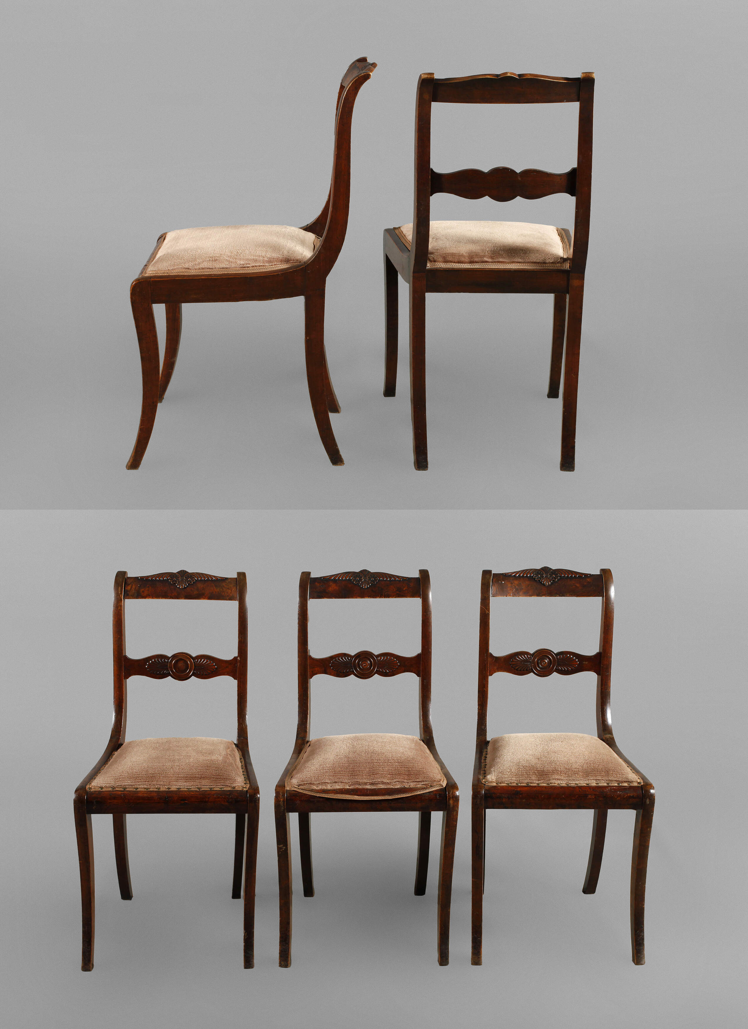 Fünf Stühle Spätbiedermeier