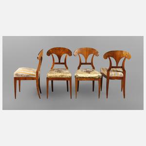 Vier Schaufelstühle Biedermeier