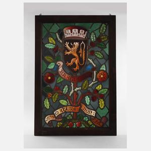 Bleiglasfenster mit Wappen