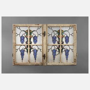 Zwei Bleiglasfenster Art déco