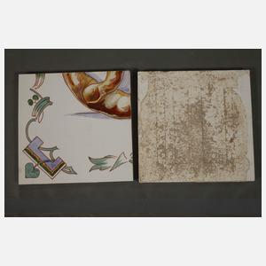 Zwei Fliesenbilder Bäckerei