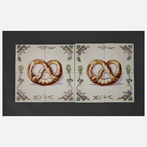 Zwei Fliesenbilder Bäckerei