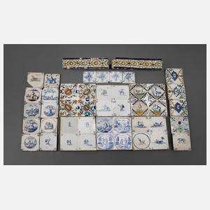 Konvolut barocke Wandfliesen