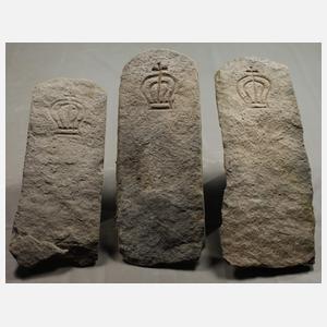 Drei sächsische Grenzsteine