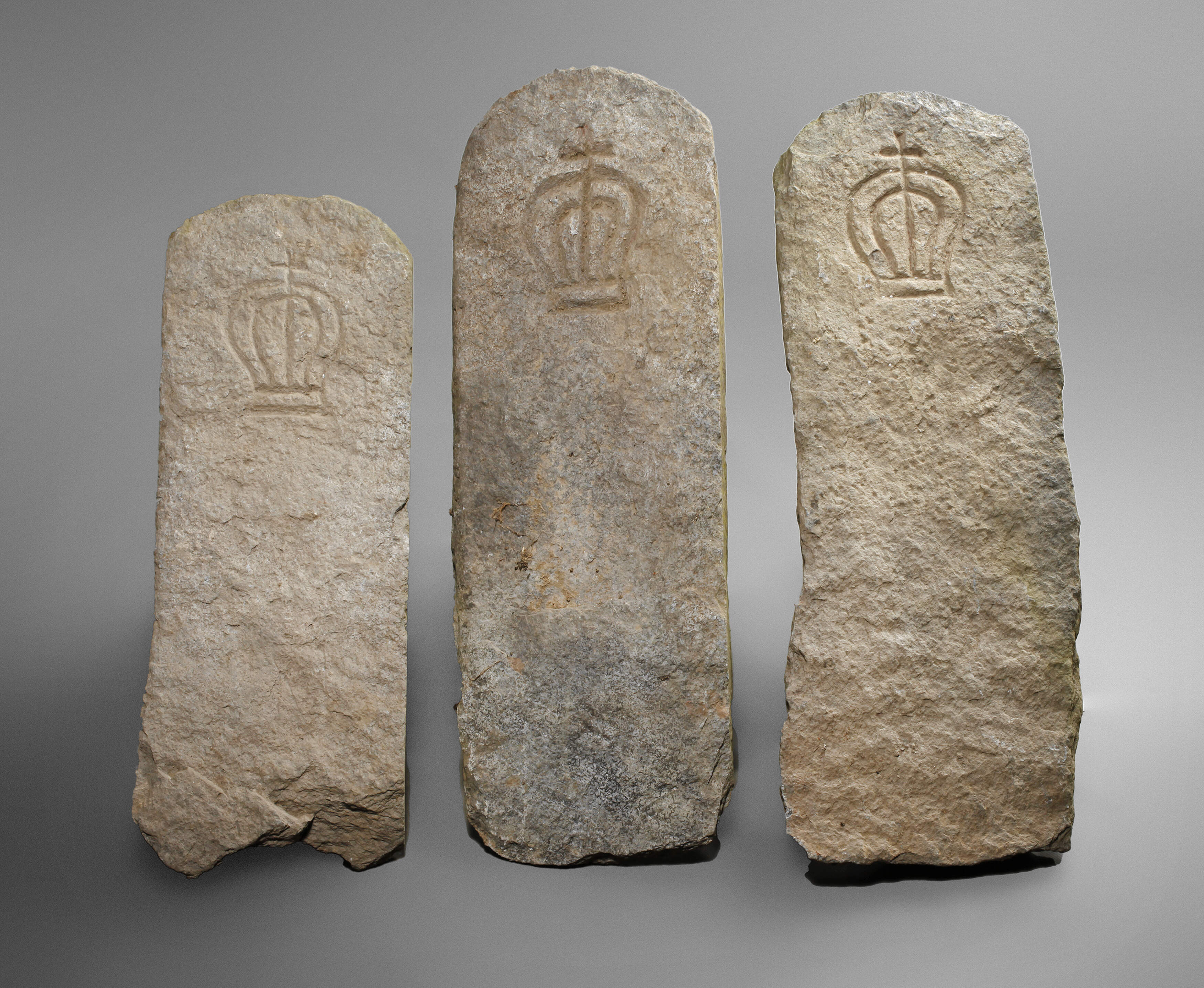 Drei sächsische Grenzsteine