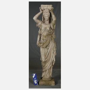Große Gartenfigur als Karyatide