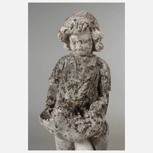 Gartenfigur Junge mit Blütenschale