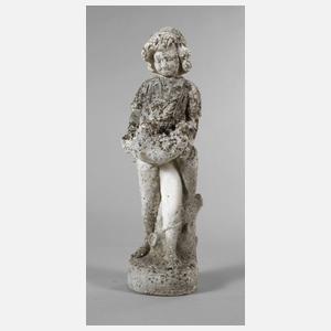 Gartenfigur Junge mit Blütenschale