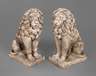Paar Gartenfiguren sitzende Löwen