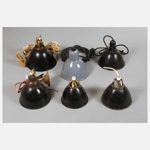 Sechs Industrielampe