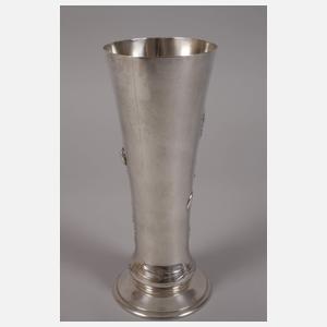 Silber Pokalvase mit Mohnblumen