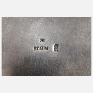 Silber Pokalvase mit Mohnblumen