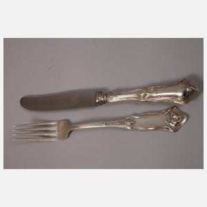 Jugendstil-Speisebesteck Silber