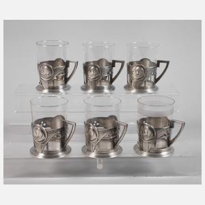 WMF sechs Teeglashalter