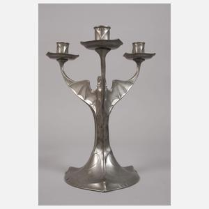 Kayserzinn Fledermausleuchter Hugo Leven