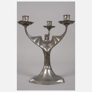 Kayserzinn Fledermausleuchter Hugo Leven