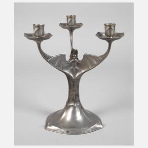 Kayserzinn Fledermausleuchter Hugo Leven