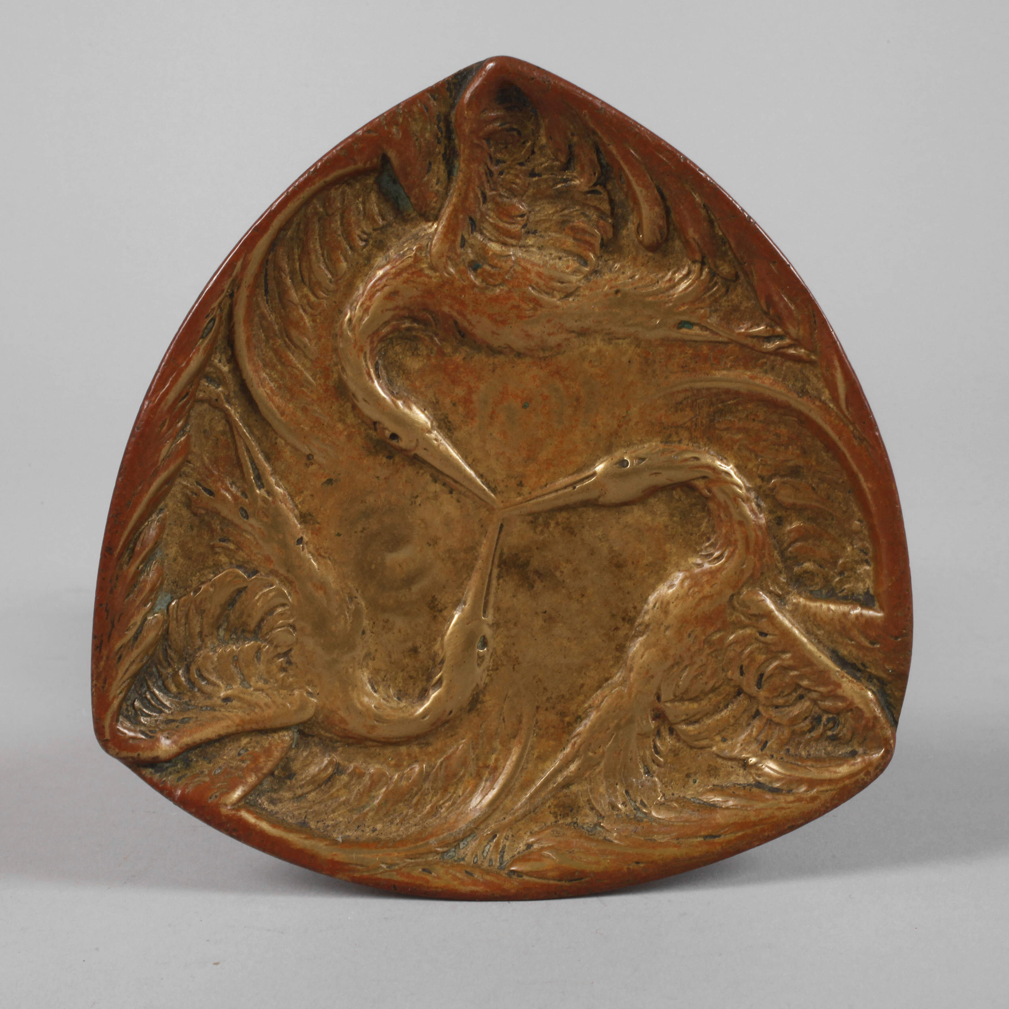 Bronzeschale Kranichdekor