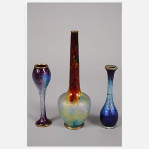 Limoges sechs Emaillevasen