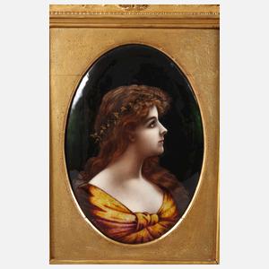 Limoges großes Frauenportrait