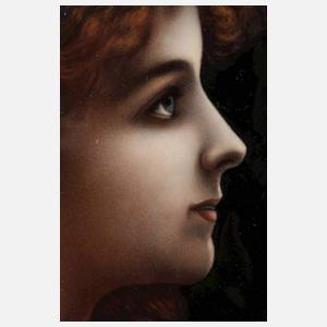 Limoges großes Frauenportrait