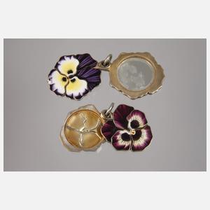 Zwei Emaillemedaillons