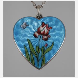 Emailleherz an Kette