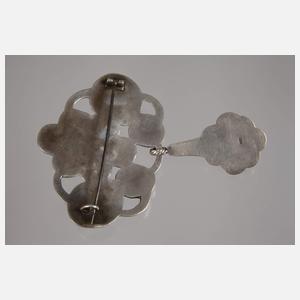 Jugendstilbrosche mit Amethystquarz