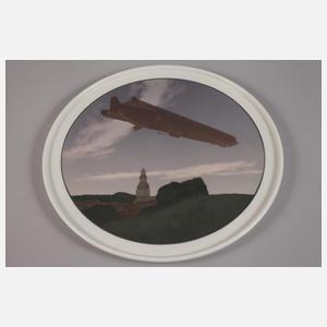 KPM Berlin Wandplatte Zeppelinmotiv