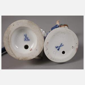 Meissen Schneeballspielendes Kinderpaar