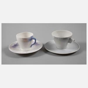 Rörstrand/Kopenhagen zwei Mokkatassen Insektendekor