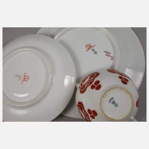 Schlesien Gedeck mit Rosendekor