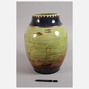 Große Vase Fischdekor