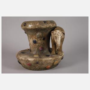 Amphora "Grès-Bijou"-Vase mit Elefant
