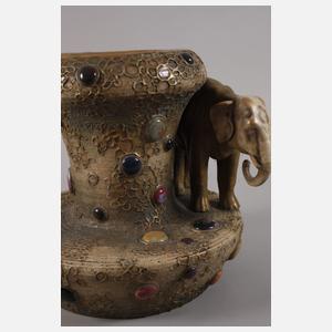 Amphora "Grès-Bijou"-Vase mit Elefant