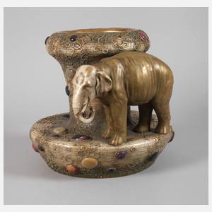 Amphora "Grès-Bijou"-Vase mit Elefant