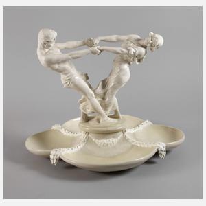 Goldscheider Wien figürlicher Tafelaufsatz