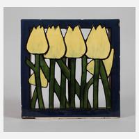 Max Laeuger große Ofenkachel Tulpendekor111